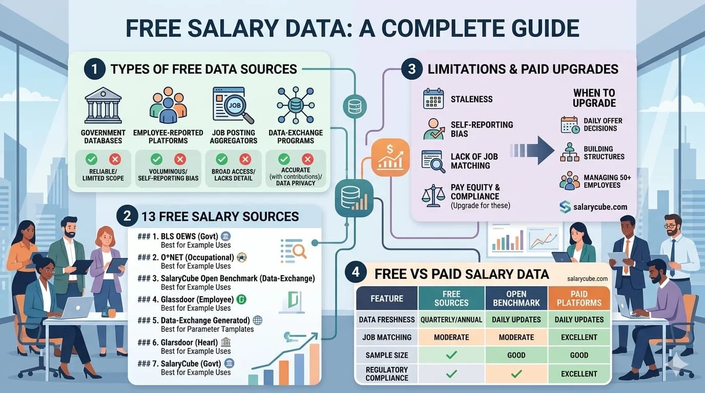 Free Salary Data: 13 Sources for HR Teams (and When to Upgrade)