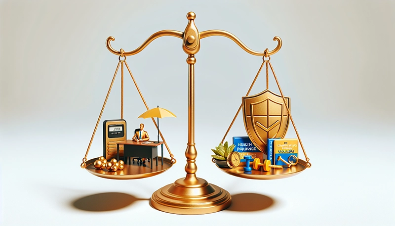 Illustration of health insurance benefits in a compensation package