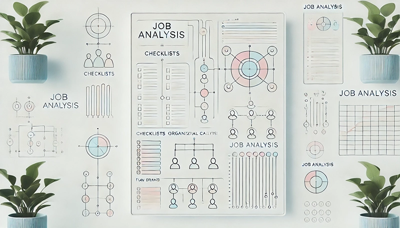 An illustration depicting the concept of job analysis and its importance in the workplace.