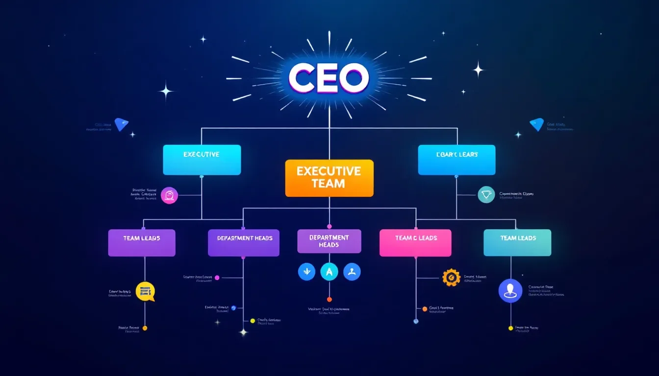 An illustration depicting various job level classifications within a company.