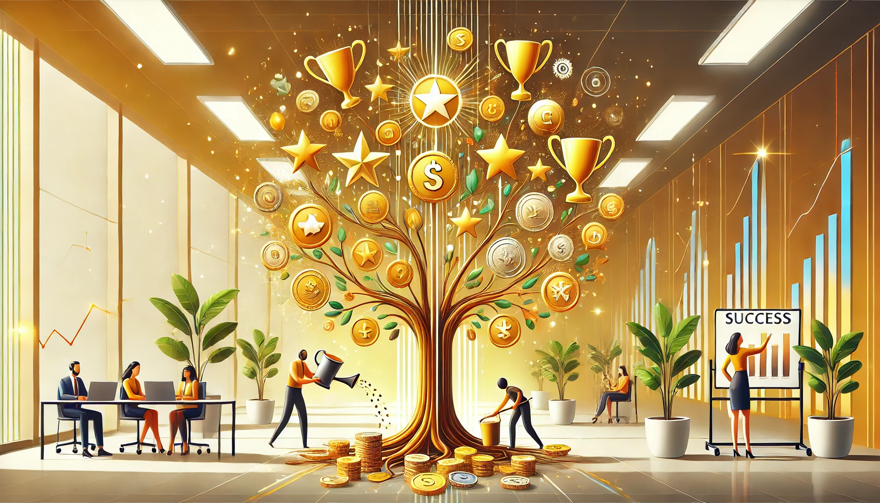 An illustration depicting various elements of an annual incentive plan.