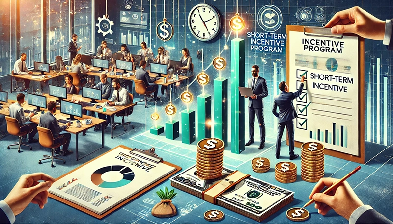 An illustration representing challenges and solutions in short term incentive programs.