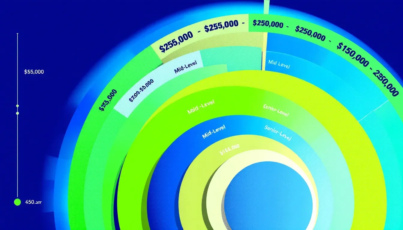 An illustration of different pay grades and salary levels.