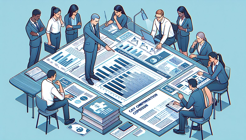 Illustration of reviewing compensation data
