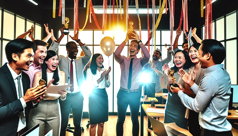 High performing employees receiving recognition and financial incentives