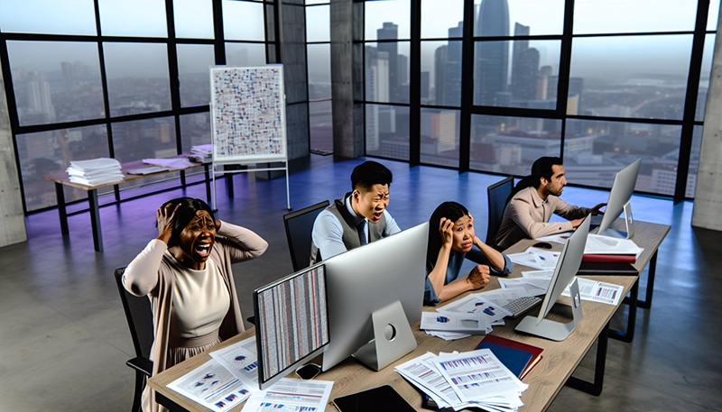 Stressed employees in a competitive work environment