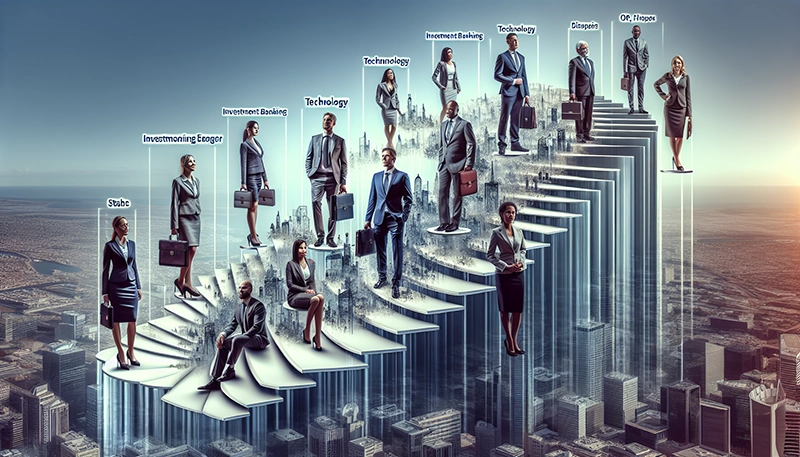 Illustration of finance managers in different industries receiving varied compensation