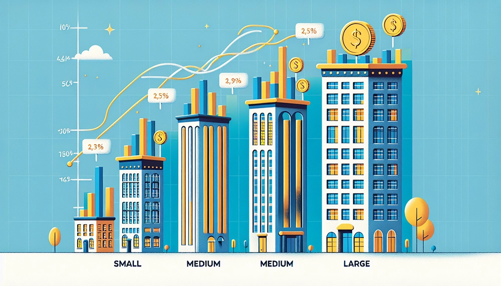 Illustration of salary comparison in different company sizes
