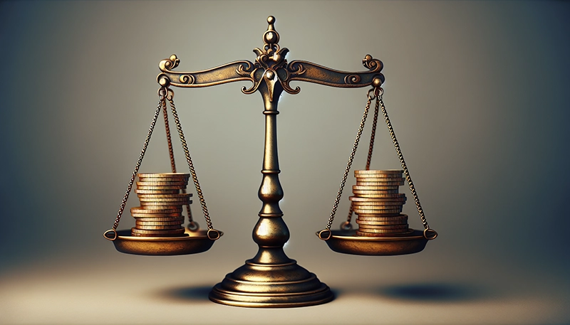 Illustration of a scale symbolizing fair compensation policy