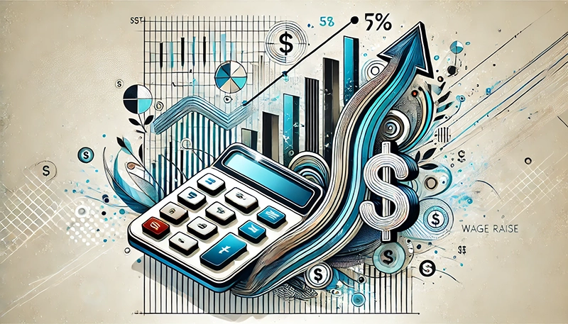 An illustration showcasing different types of wage raises.