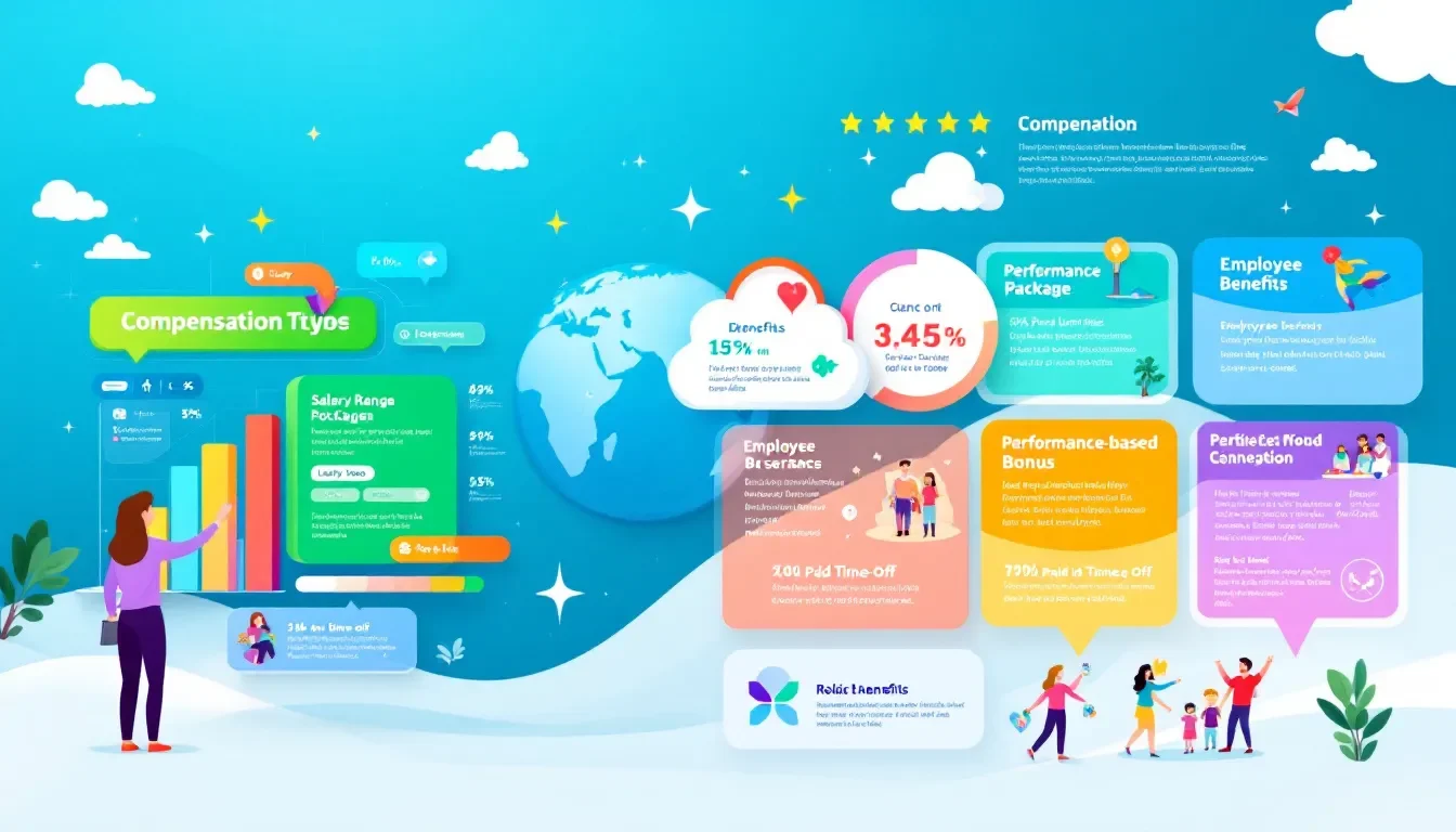 Different types of compensation in a workplace setting.