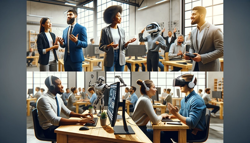 Illustration of people focusing on core competencies such as technical skills, soft skills, and specific knowledge