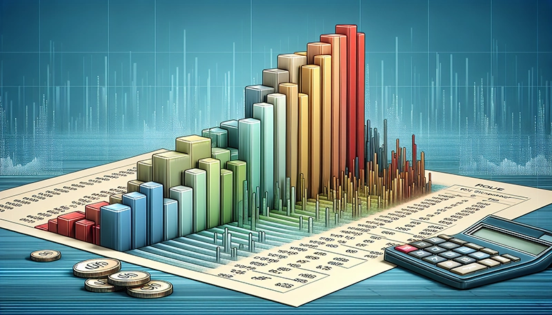 Illustration of a bar graph representing pay structures and ranges