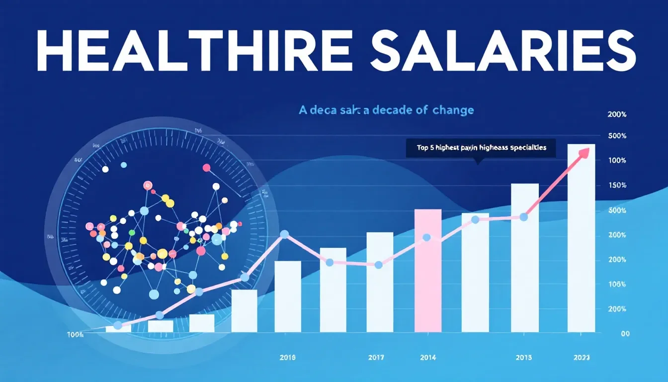 Trends in healthcare salaries over time.