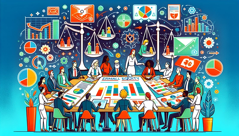 An illustration of strategies to achieve internal equity in a business.