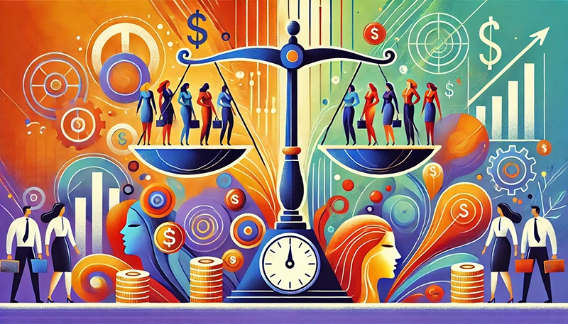 An illustration of a salary audit process within an organization.