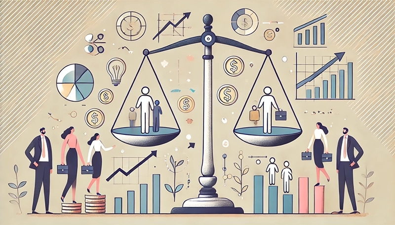 A visual representation of the negative impacts of salary inversion on employees.