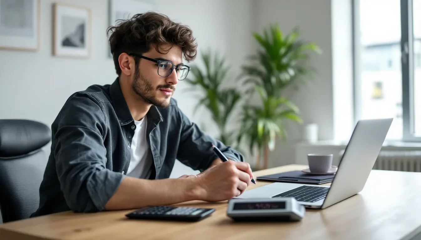 Evaluating an equity offer with a calculator.