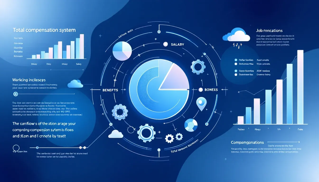 An illustration depicting various components of a compensation system.