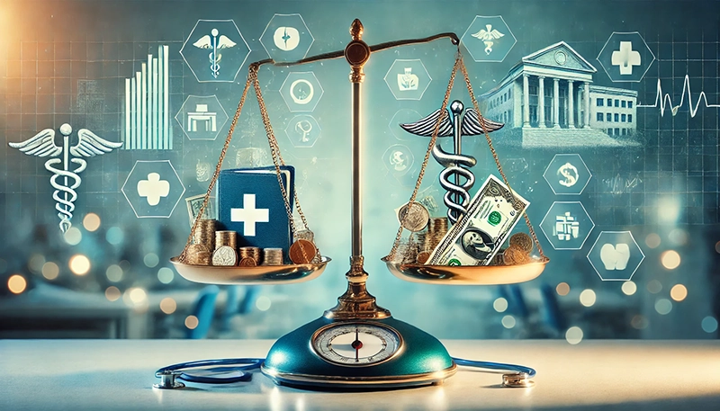 An illustration showing executive compensation trends in healthcare organizations.