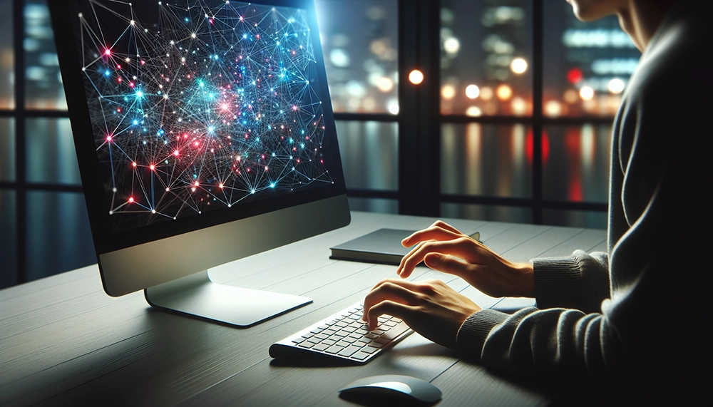 Artistic representation of employees engaging in continuous learning and skill development