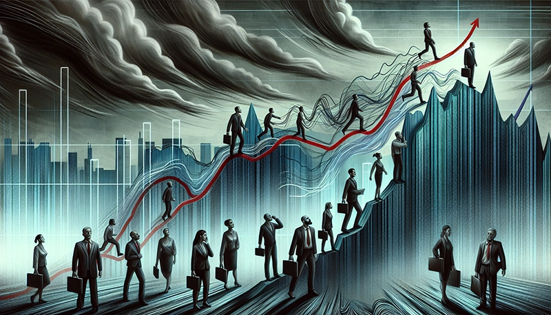 Artistic representation of the stress of surge pay