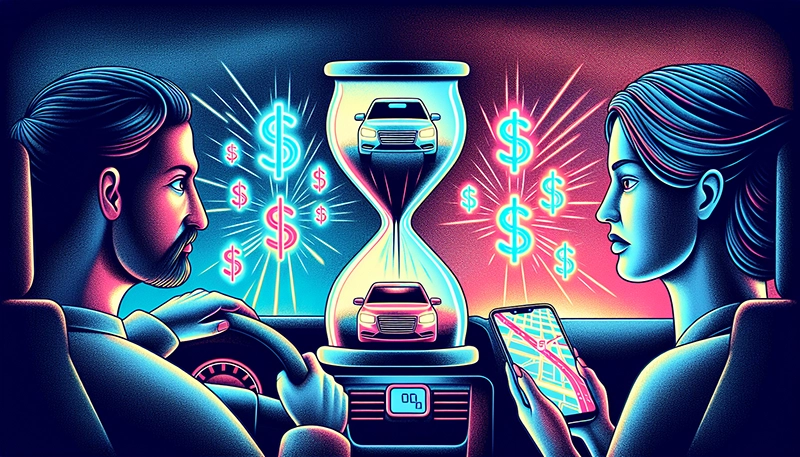 Illustration of surge pay in ridesharing