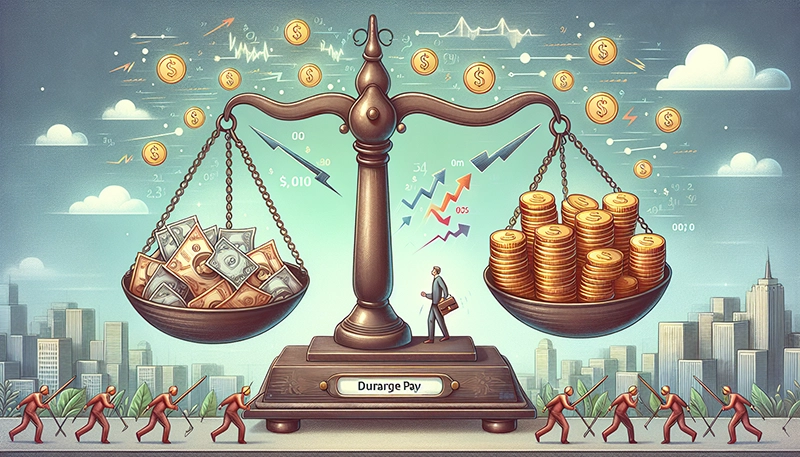 Illustration of dynamic surge pay concept