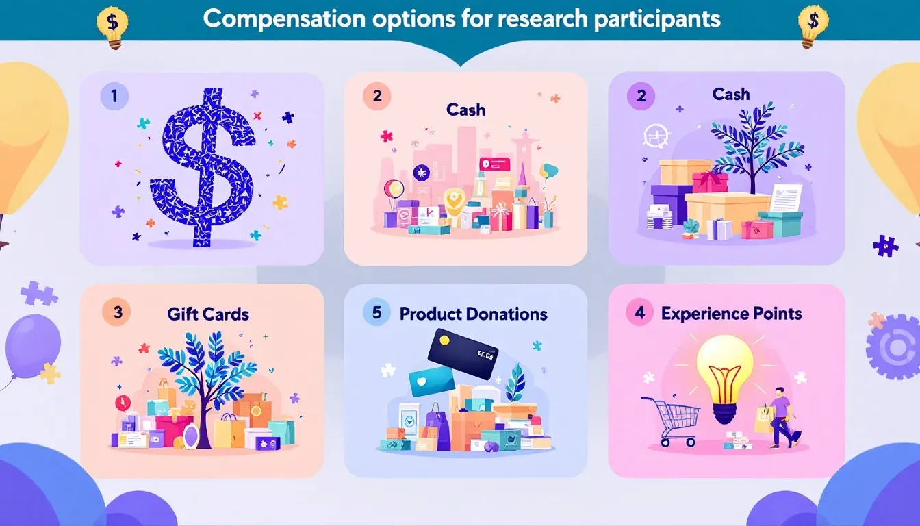 A graphic showing the different types of compensation available for research participants.