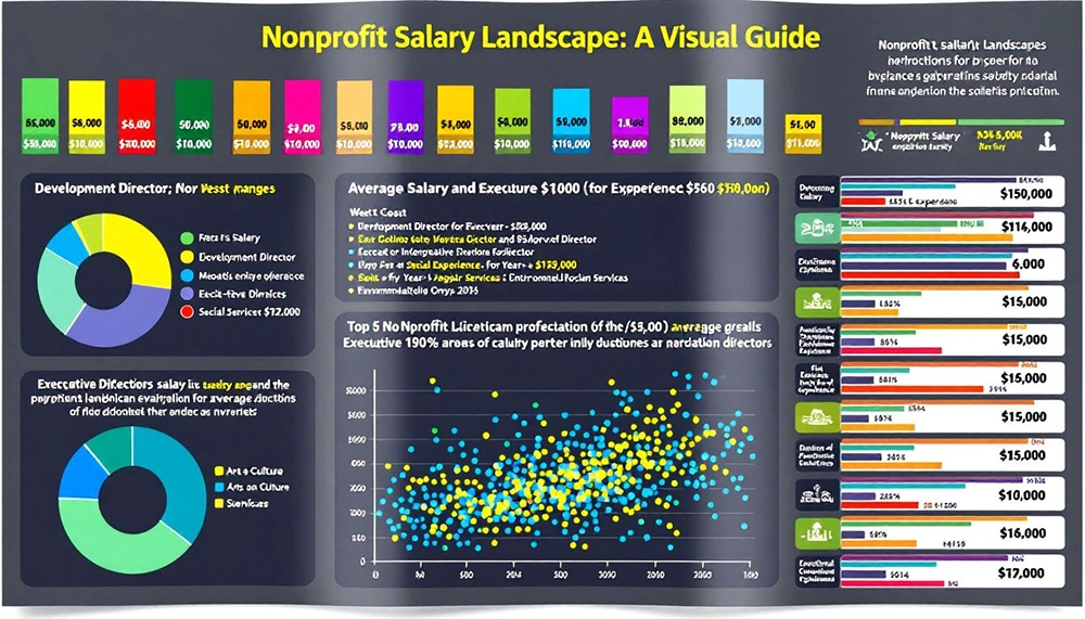A chart showing average salary ranges for common nonprofit roles.
