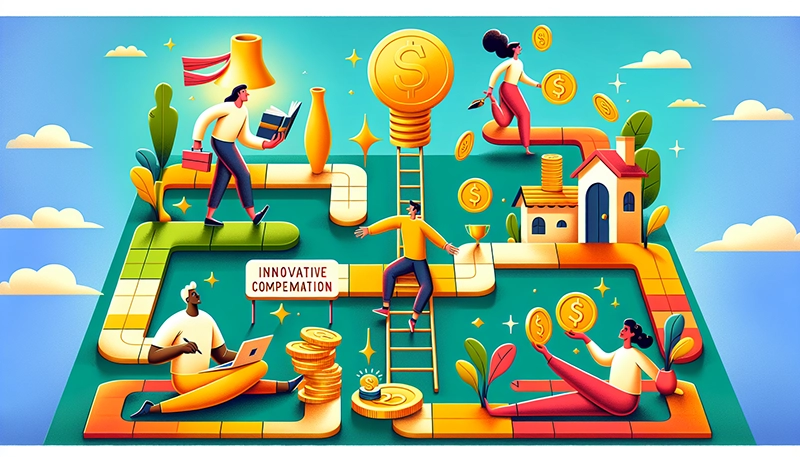 An imaginative illustration representing innovative compensation strategies