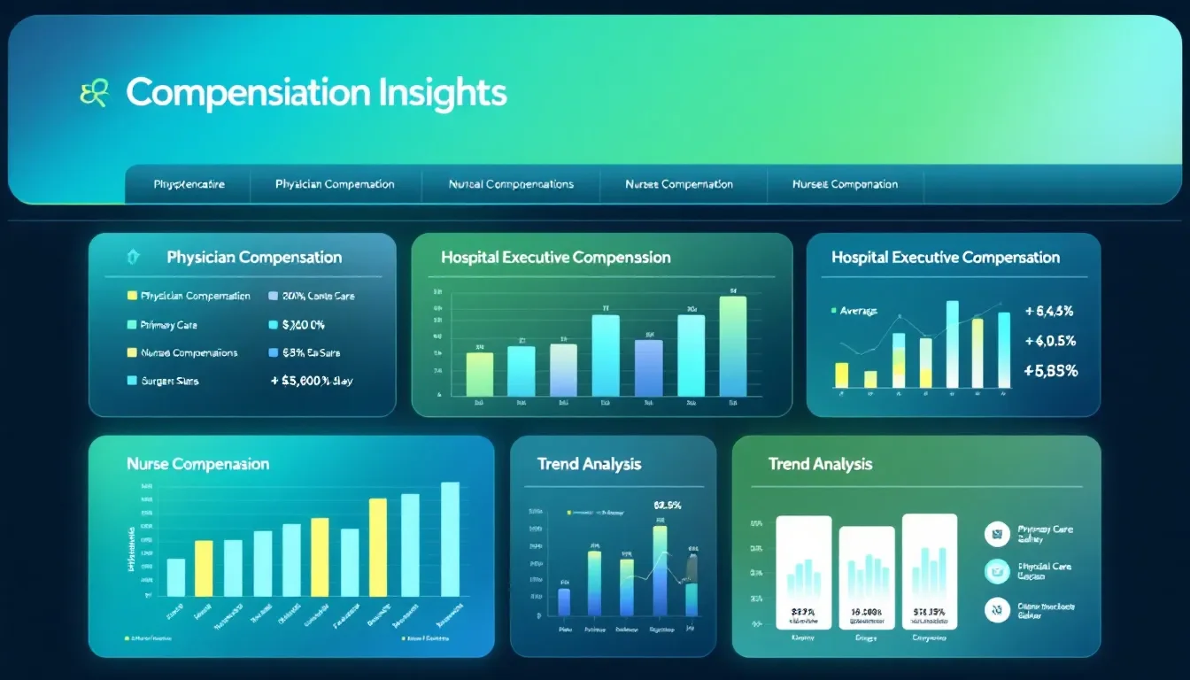 A graphic showing comprehensive compensation data relevant to healthcare organizations.