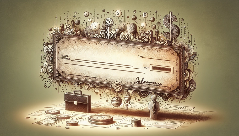 Illustration of a salary check