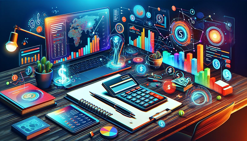 An illustration of tools for employees related to job market salaries.