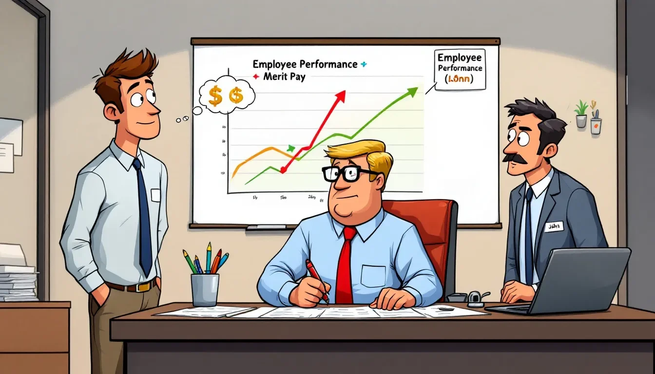 A visual representation of how merit pay works in practice.