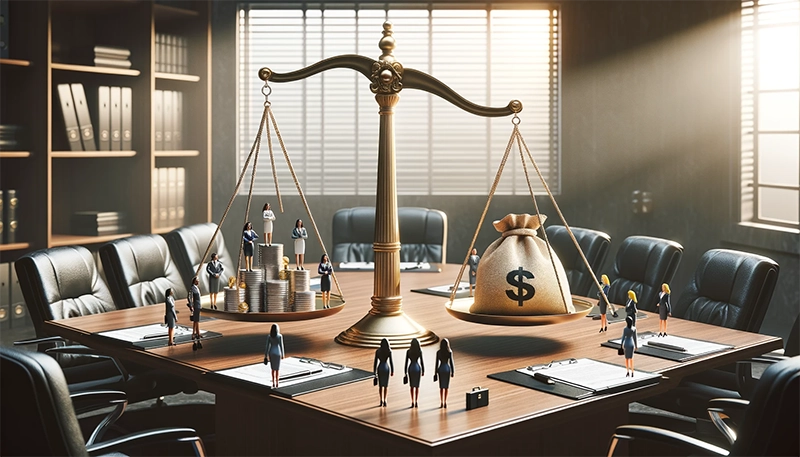 HR professionals balancing compensation