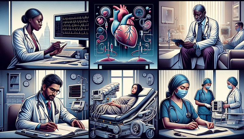 Illustration of medical professions
