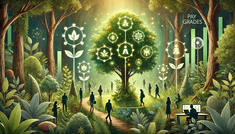 An illustration showing various employee grading systems.