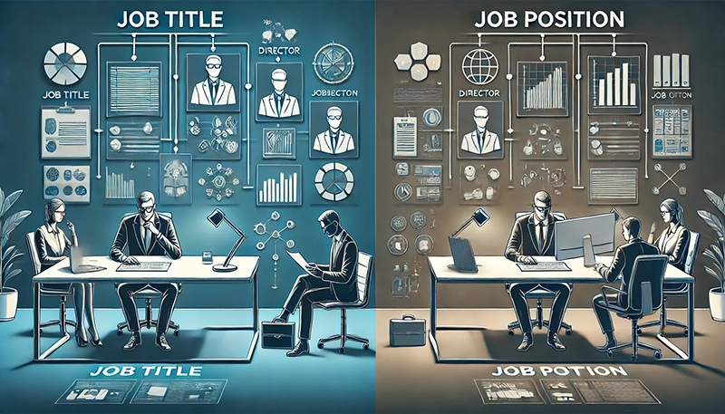 An illustration showing the impact of job titles on career progression.