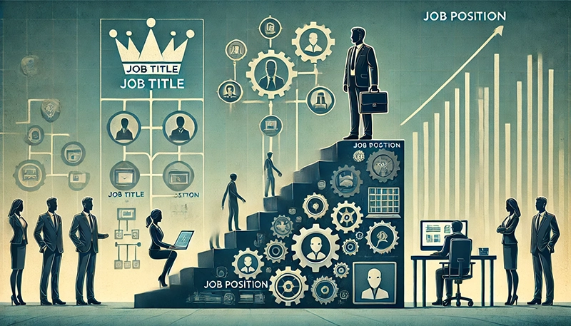 An illustration of common job titles in various fields.