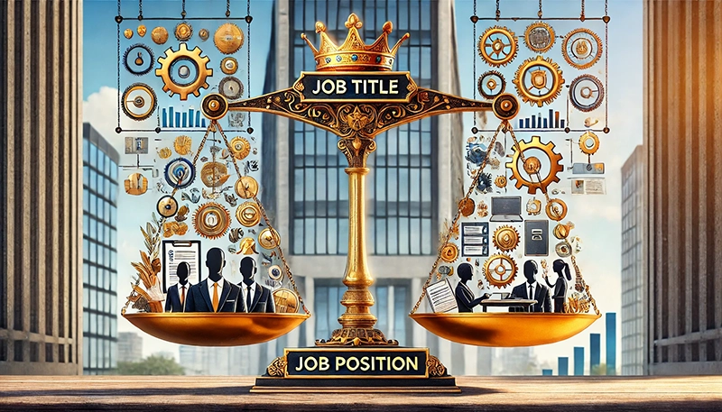 An illustration depicting the importance of accurate job titles for recruitment.