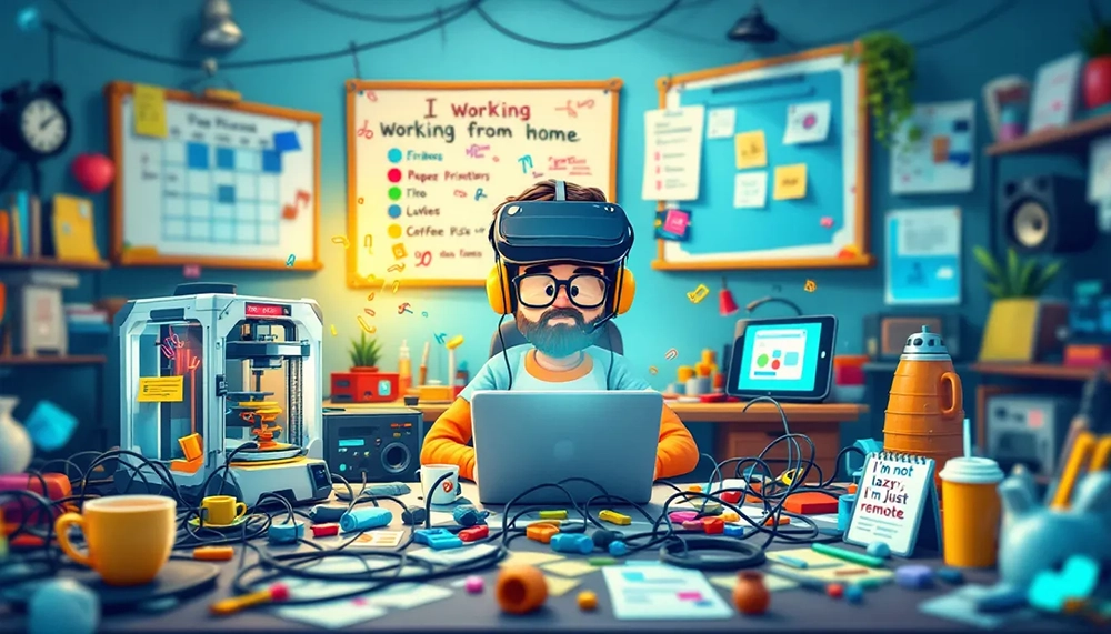 An image showcasing technology tools that enhance remote employee engagement.