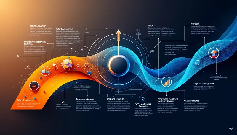 A flowchart showing the alignment of HR goals with business strategy.