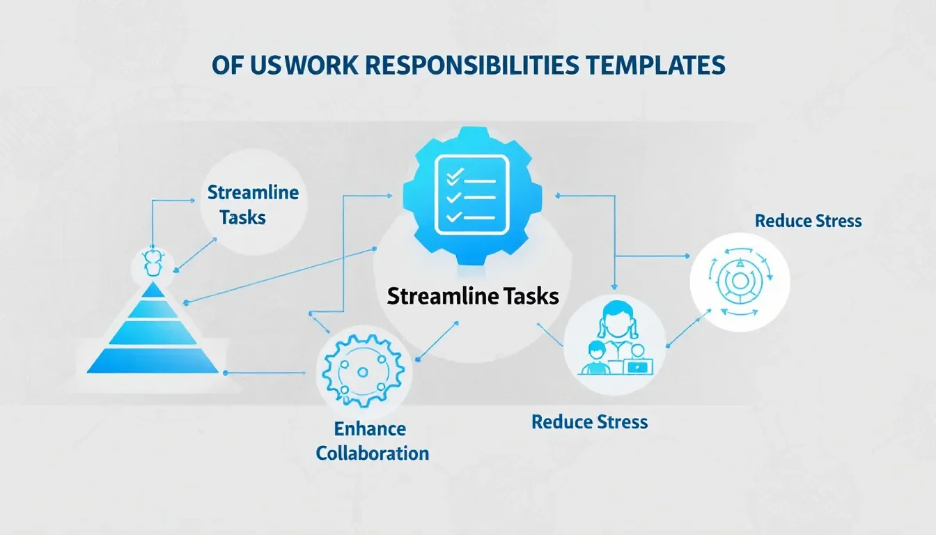 A diagram highlighting the key benefits of using work responsibilities templates.