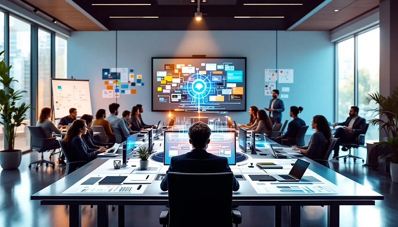 An image showcasing technology used in employee development.