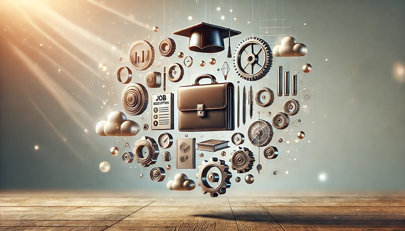 An illustration depicting the key elements of a job description.