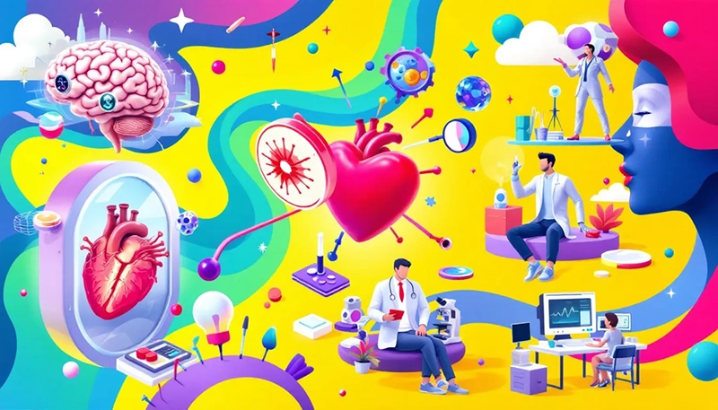 A collage of images representing various high-paying medical specialties.